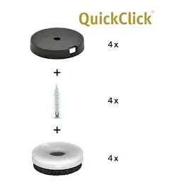 QuickClick Wagner QuickClick® Filzgleiter Möbelgleiter Stuhlgleiter 4er-Set zum Anschrauben - 4X Basis+Schraube+Gleiteinsatz austauschbar - Filz robust Natural - Durchmesser Ø 30 mm - Made in DE - 15785300