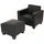 Mendler Modular Sessel Loungesessel mit Ottomane Lyon, Kunstleder ~ schwarz