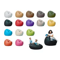 sunnypillow XXXL Sitzsack mit Styropor Füllung 145 cm Durchmesser 2-in-1 Funktionen zum Sitzen und Liegen Outdoor & Indoor für Kinder & Erwachsen... - Schwarz