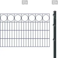 Arvotec Doppelstabmattenzaun »ESSENTIAL 80 zum Einbetonieren "Ring" mit Zierleiste«, Zaunhöhe 80 cm, Zaunlänge 2 - 60 m 49121762-0 anthrazit H/L: 80 cm x 42 m