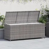 Garten-Auflagenbox Grau 150x50x60 cm Poly Rattan