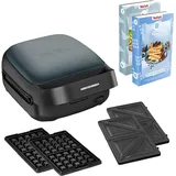 Tefal SW862B Snack Collection Sandwich- und Waffeleisen Schwarz/Blau