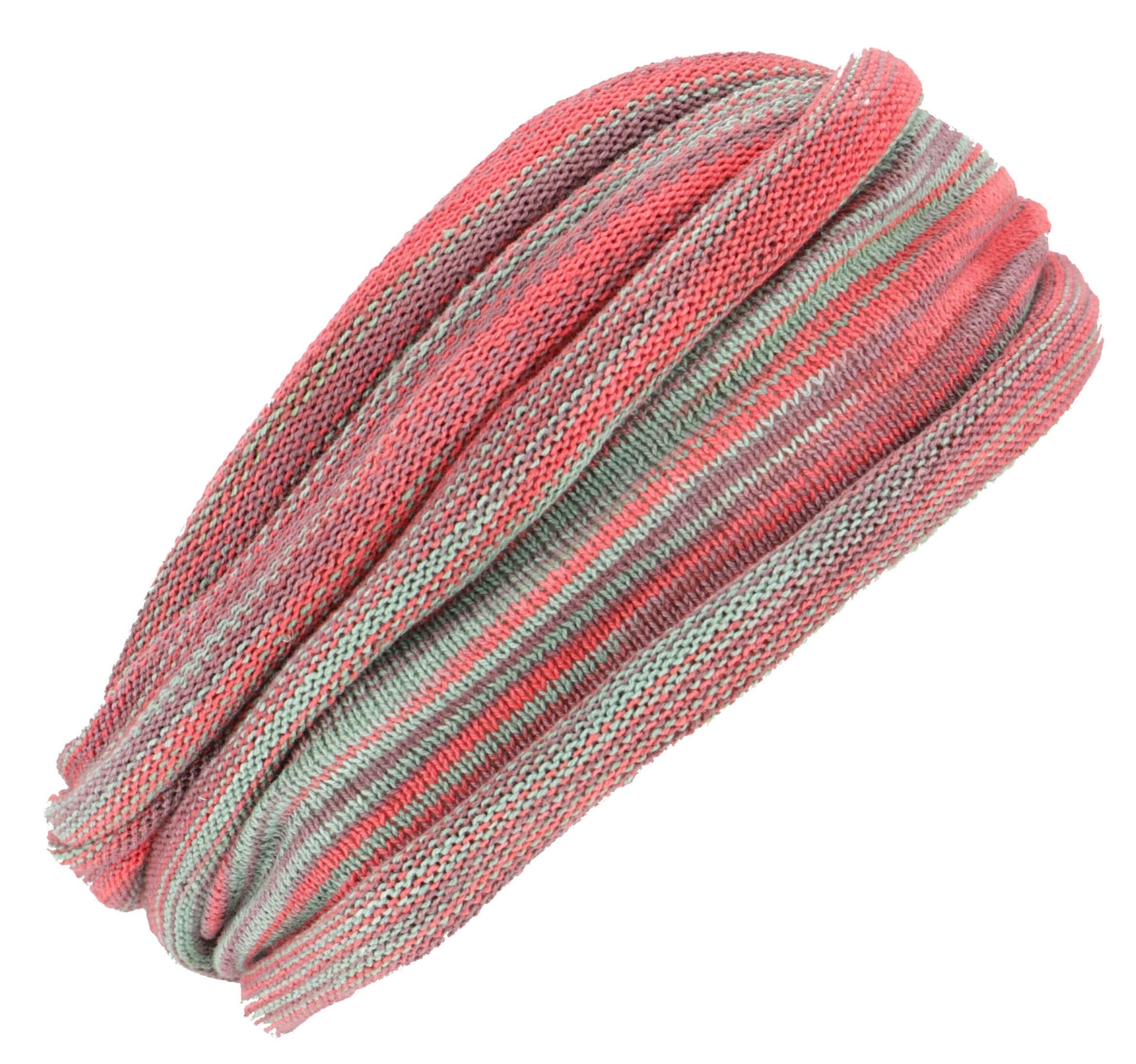 GURU SHOP Doppel Haarband, Magic Hairband, Dread Wrap, Schlauchschal, Stirnband, Herren/Damen, Rot/grün, Baumwolle, Size:One Size