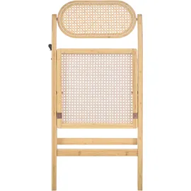 Beliani Esszimmerstuhl 2er Set Bambusholz Braun/Beige