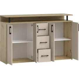 HBZ Drivno Sideboard 139 x 90 x 34 cm Beige / Artisan Eiche