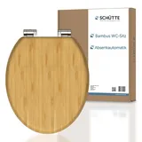 Schütte WC-Sitz Bambus, oval, mit Absenkautomatik aus nachhaltiger Toilettendeckel mit 175kg Belastbarkeit, Toilettensitz mit Brille, Klodeckel für WC, Holz