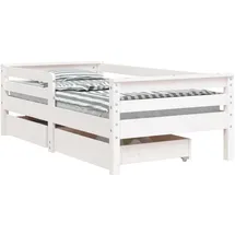 vidaXL Kinderbett mit Schubladen 70 x 140 cm Kiefer massiv weiß