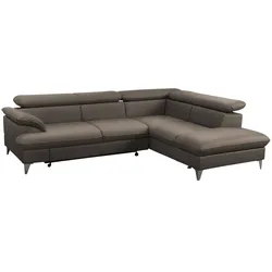 Primo Ecksofa aus Kunstleder David ¦ braun ¦ Maße (cm): B: 256 H: 74 T: 208.0