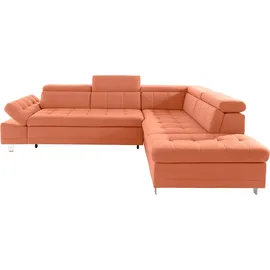 sit&more Ecksofa SIT & MORE "Limit L-Form", orange (terrakotta), B:275cm H:89cm T:217cm, Kunstleder SOFTLUX;Luxus-Microfaser ALTARA NUBUCK (100% Polyester);Struktur (100% Polyester), Sofas, Ecksofa, wahlweise mit Bettfunktion und Bettkasten