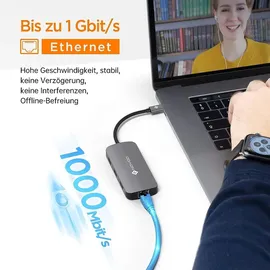 NOVOO USB C Hub Gigabit Ethernet USB C Adapter 7 in 1 MacBook Pro Air Adapter,4K HDMI,4xUSB,100W PD+Daten Hub USB C,für MacBook M1 M2,Surface Pro/Go,Pad Pro/Air,Dell,HP Laptop und mehr Typ C Geräten