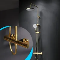 AM.PM Duschsystem mit Thermostat Duscharmatur Regendusche Duschset F07XA499 Gold,