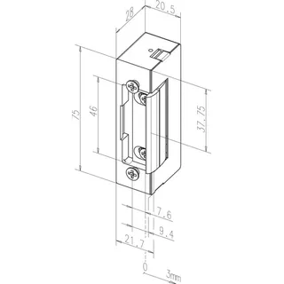 ASSA ABLOY effeff Türöffner ohne Schliessblech 17E 6-12 V AC/DC Stand.DIN L/R m.FaFix