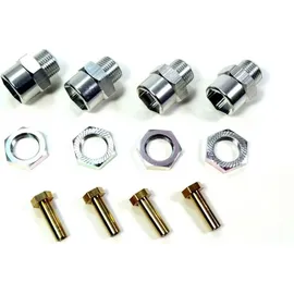 Absima Felgenmitnehmer 12 mm auf 17 mm +15 mm Verbreiterung Silber 1 Set