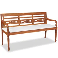 VidaXL Batavia Gartenbank mit Polstern 150 cm Teak