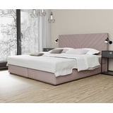 Fun Möbel Boxspringbett Schlafzimmerbett BELCORA 200x200cm Stoff Rose inkl. Bettkasten - Rosa