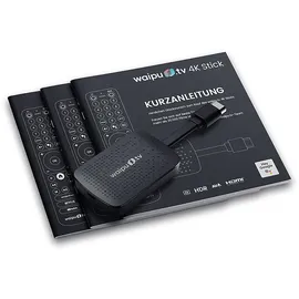 waipu.tv 4K Stick + Fernbedienung Streaming Stick, Schwarz