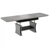 designimpex Couchtisch DA-777 höhenverstellbar ausziehbar 120/200 cm Esstisch Wohnzimmer, Funktionstisch, Wohnzimmertisch, Tisch, Esstisch, Sofatisch, Schublade grau|schwarz