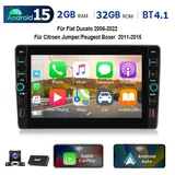 ESSGOO DAB+ Android 15 Autoradio Für Fiat Ducato 2006-2022 Navi Apple CarPlay Autoradio (RDS, 4+64GB(optional), Digitalradio (DAB), FM, Apple Carplay Android Auto GPS Navi WIFI BT EQ mit USB- und Type-C) schwarz