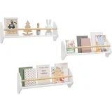 Woltu Kinderregal 3-tlg. 65 x 23,5 x 12,5 cm Kiefer weiß