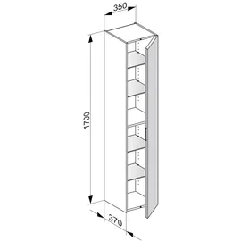 Keuco Edition 11 Hochschrank 35 x 170 cm Weiß/Glas