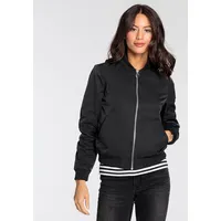 AJC Blouson AJC, Damen, Gr. 40, schwarz, Web, Obermaterial: 100% Polyester. Futter: 100% Polyester, figurumspielend hüftlang, Rippbündchen, Jacken Blouson, mit Rippkragen, praktische Eingrifftaschen, Leichte Übergangsjacke