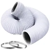 MisFun Abluftschlauch Klimagerät Lange 3 M, Klimaanlage Schlauch, Abluftschlauch 100mm Mit 2 Schlauchschellen, Klimaanlage Abluftschlauch, Flexibel PVC Aluminium Rohr für Abzugshaube, Rohrventilator