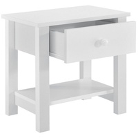 [en.casa] Nachttisch 40 x 29,7 x 41,5 cm Weiß