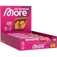 MORE Protein Bar, 10er Box Protein Riegel, 10 x 50 g, Peanut Caramel, Protein Riegel ohne Zuckerzusatz (Design kann variieren)