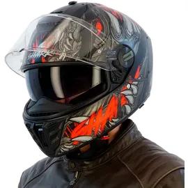 Shark Spartan RS Shaytan Integralhelm - Matt Schwarz/Rot/Dunkelgrau / XXL