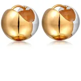 ELLI PREMIUM Elli Ohrringe 925 Sterling Silber Kugel in Zweifarbig | Gr.: onesize