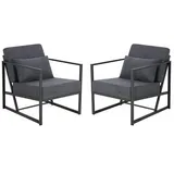LuxusKollektion Cocktailsessel Sessel Polstersessel Cocktailsessel Leinen 1 Sitz 2 Griffe Dunkelgrau