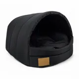 Hundehütte Hundehaus Hundebett Hundehöhle Größe M [ Schwarz ] - Schwarz