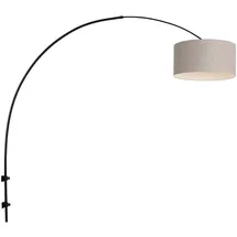 Steinhauer Wandlampe Bogenleuchte Wandleuchte schwarz Textil grau beweglich E27 L 160 cm