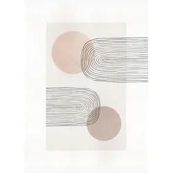Bild KOMAR "Line Art Rainbow", beige (farbe bild(er): pastell), B:50cm H:70cm, Papier, Holz, Bilder, Wandbild zur Dekoration - ohne Rahmen