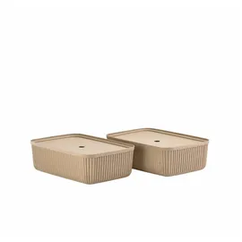 ZONE Denmark Pulp Aufbewahrungsbox 48 x 32 cm 2-tlg. Braun