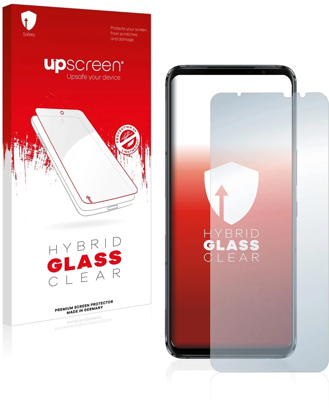upscreen Panzerfolie Schutzfolie für ASUS ROG Phone 5s Pro - Schutz-Glas [Klar, 9H Kratzfest, Anti-Fingerprint]