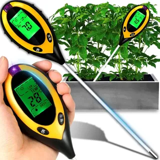 Retoo Feuchtigkeitsmesser Pflanzen, Messgerät PH Meter Feuchtigkeitsmessgerät Bauernhof Boden Bodentester Garten Rasen Temperatur Wert, Tester Bauernhof ...