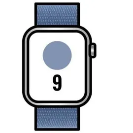 Apple Watch Series 9 GPS + Cellular 41 mm Aluminiumgehäuse silber, Sport Loop winterblau One Size