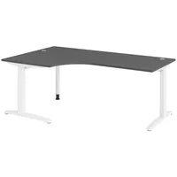 Bümö Schreibtisch Graphit, Weiß, Nachbildung, Rechteckig, 200x74x120 cm, FSC