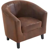 vente-unique Vente-unique-Lounge-Sessel - Microfaser - Braun - Cristobal II