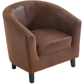 vente-unique Vente-unique-Lounge-Sessel - Microfaser - Braun - Cristobal II