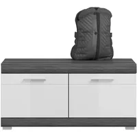 xonox.home Schuhbank Scout 90 x 44 x 40 cm weiß Hochglanz / rauchsilber