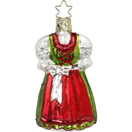 Inges Glas INGE-GLAS® Weihnachts-Anhänger rot grünes Weihnachtsdirndl