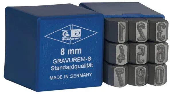 GRAVUREM Schlagziffern-Satz Standard - 12 mm