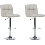 Beliani Barhocker 2er Set  Höhenverstellbar Beige