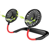 Nackenventilator Zum Aufhängen, Aromatherapie, 3 Geschwindigkeitsstufen, 7-farbiges Led-licht (mini, Wiederaufladbar)