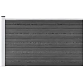 vidaXL WPC Zaunelement 175 x 105 cm schwarz