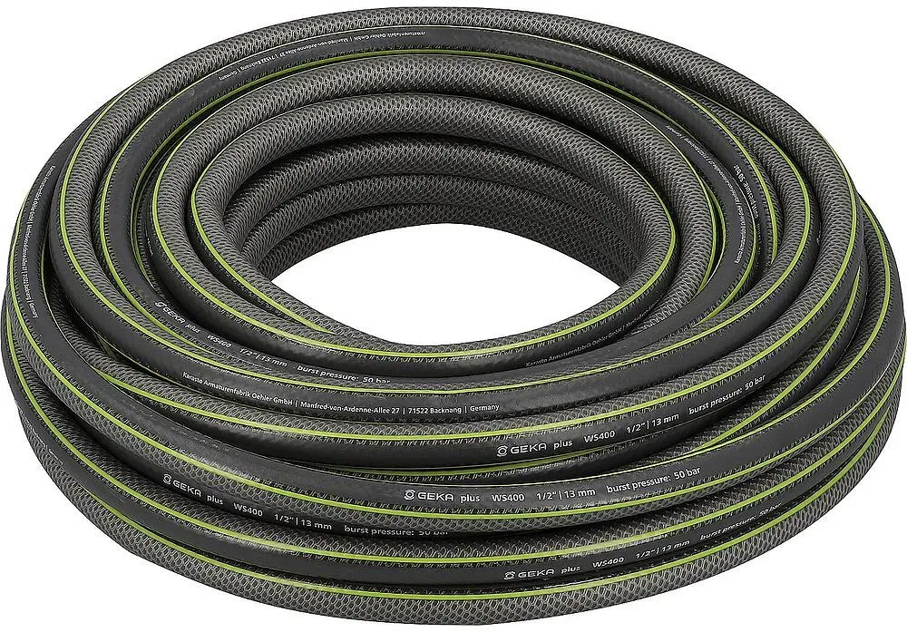 GEKA plus Wasserschlauch WS400, DN25 (1''), 25mm, 25m, PVC 5-lagig, grau