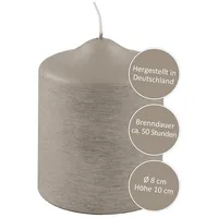 Fink Stumpenkerze 10 cm grau