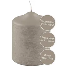 Fink Stumpenkerze 10 cm grau